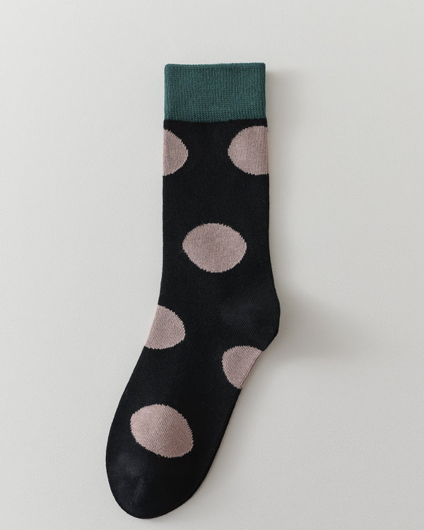Women Vintage Polka Dot Crew Socks Retro Soft Comfort - SWEET NANA