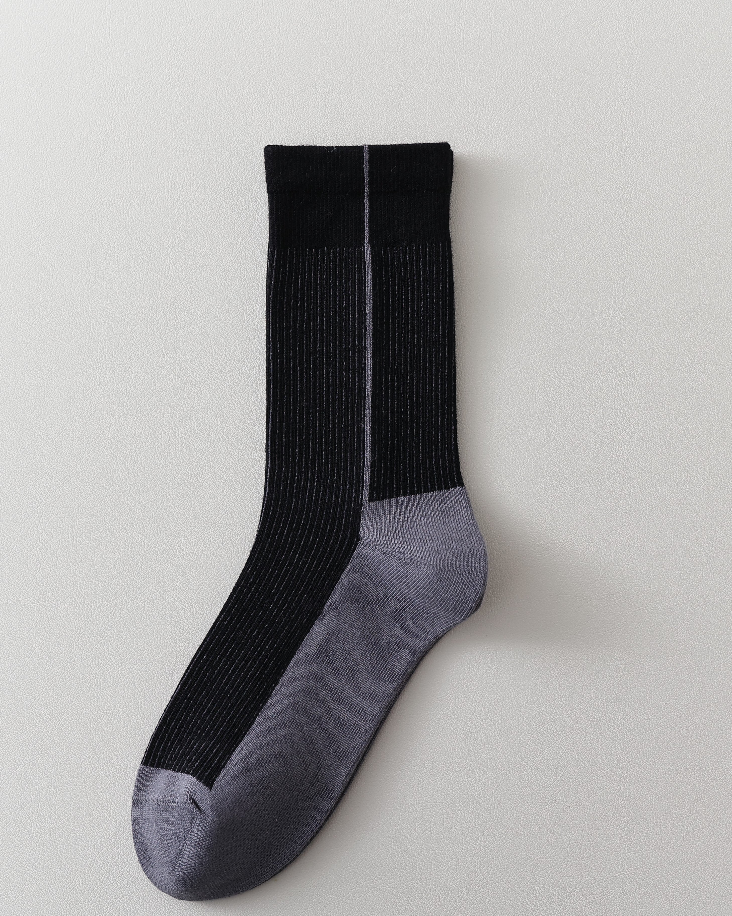 Women Two Tone Crew Socks Unique Design Soft Stretch