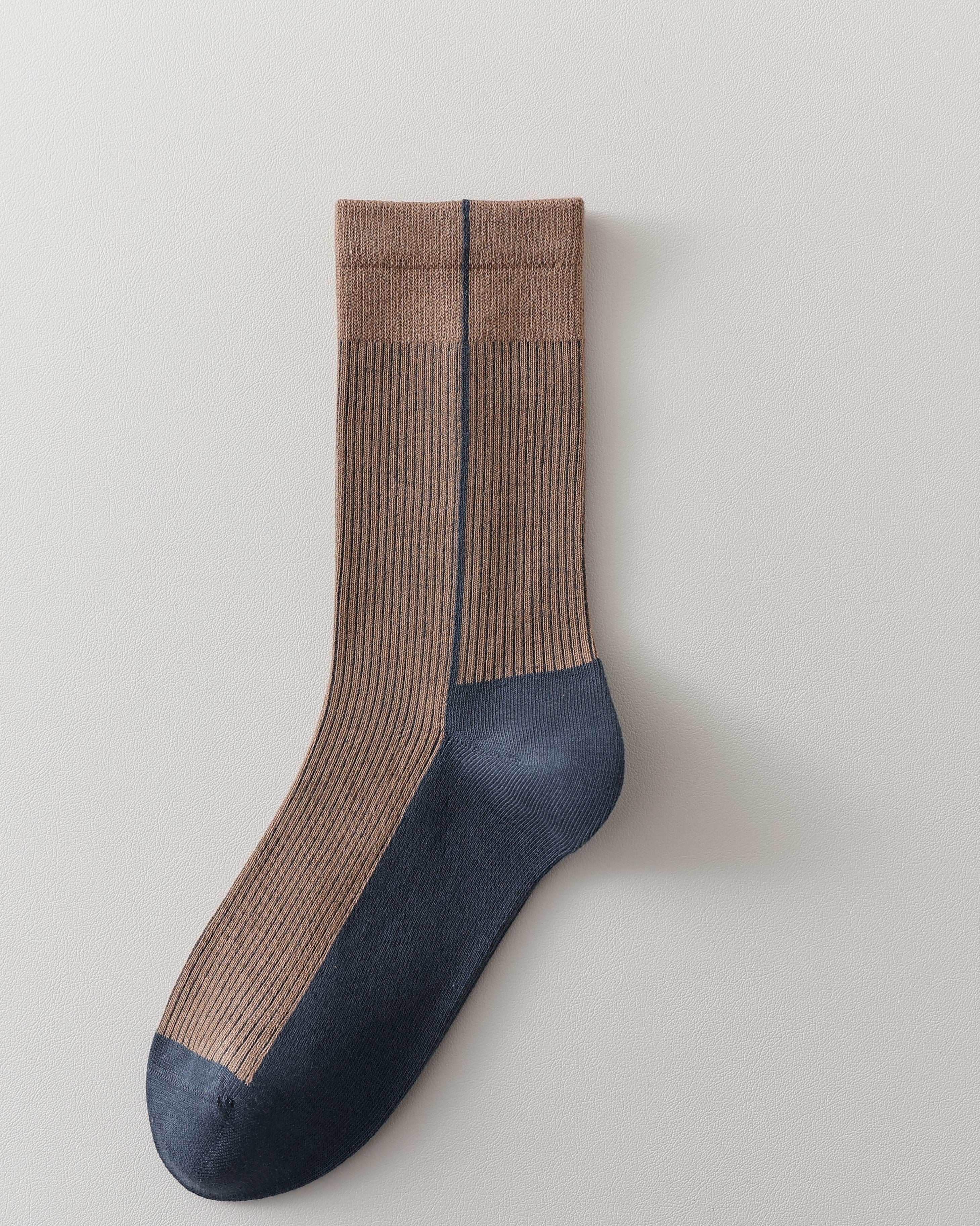 Women Two Tone Crew Socks Unique Design Soft Stretch