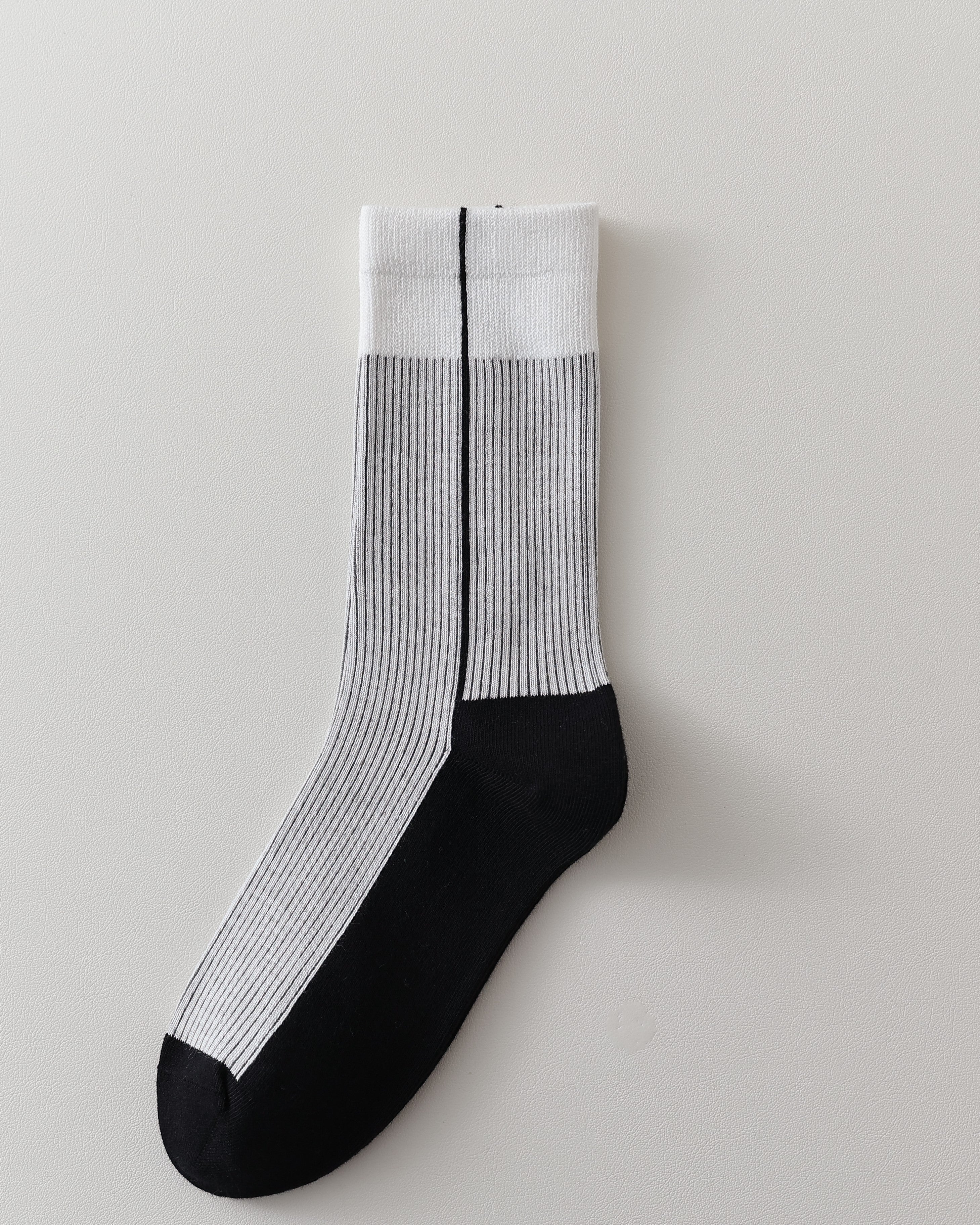 Women Two Tone Crew Socks Unique Design Soft Stretch