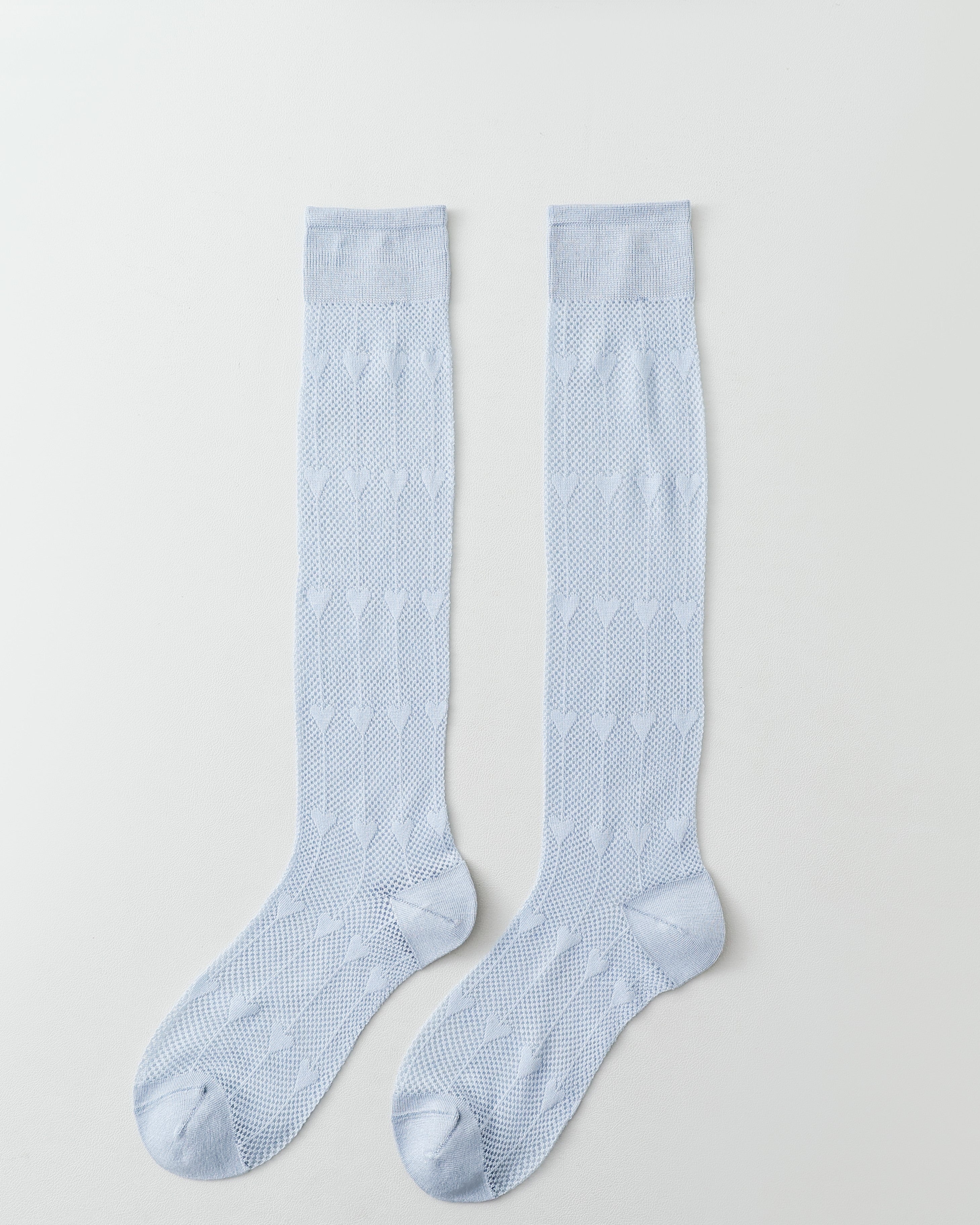 女款及膝襪子愛心網眼舒適