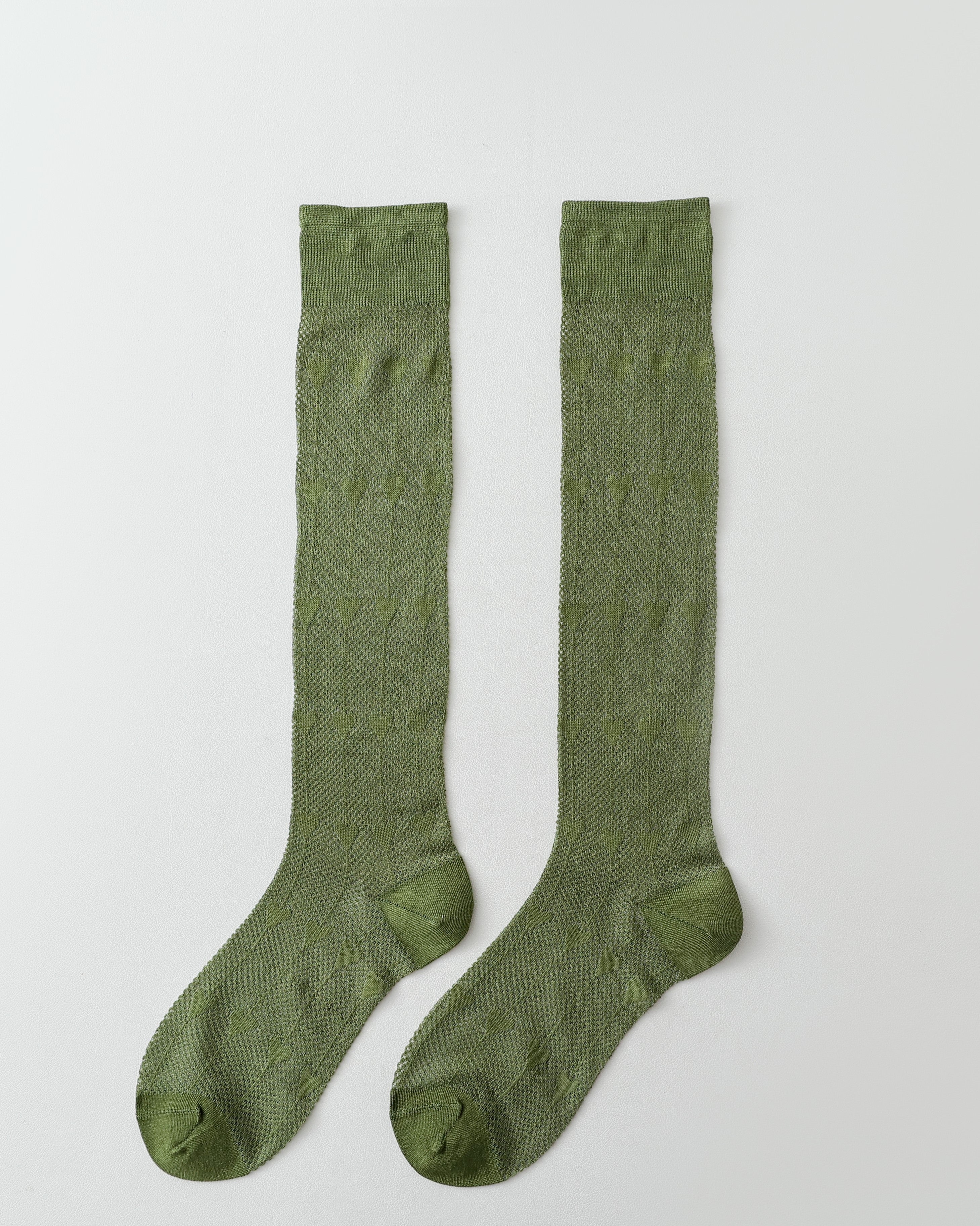 女款及膝襪子愛心網眼舒適