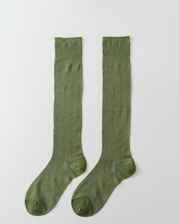 Women Knee High Socks Heart Mesh Comfortable - SWEET NANA