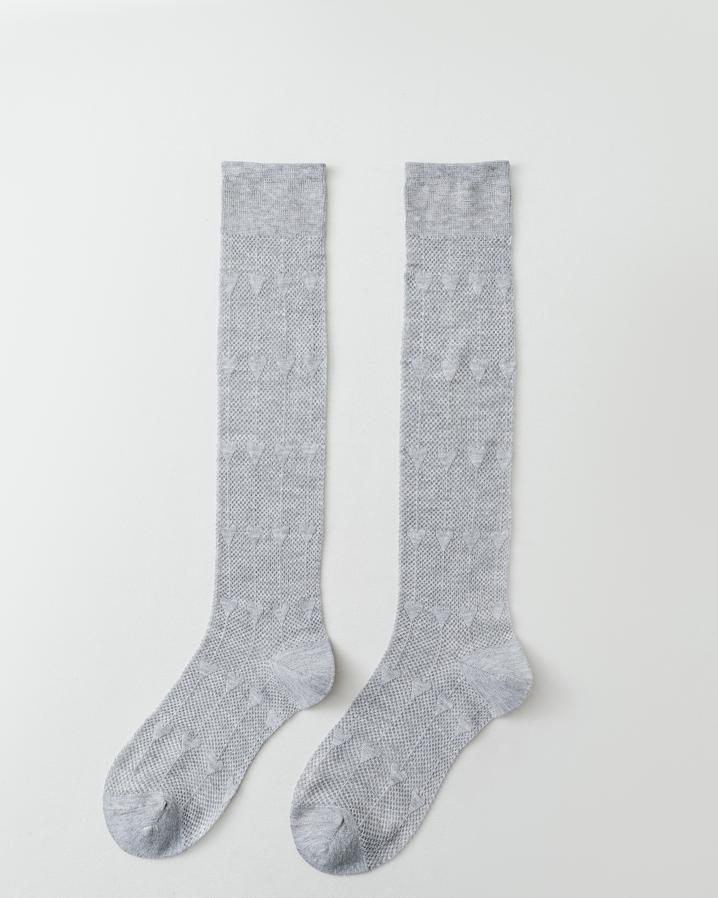 女款及膝襪子愛心網眼舒適