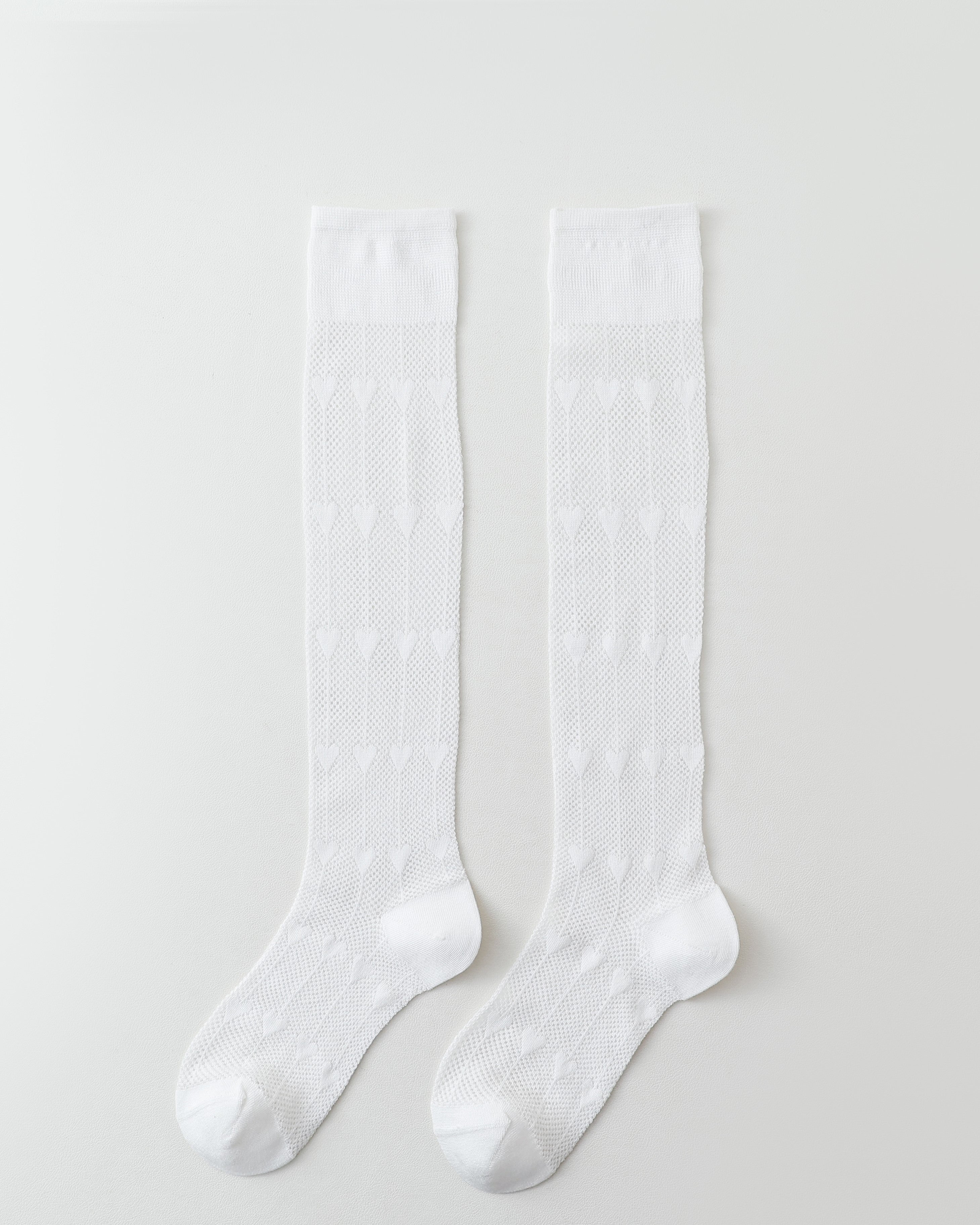 女款及膝襪子愛心網眼舒適