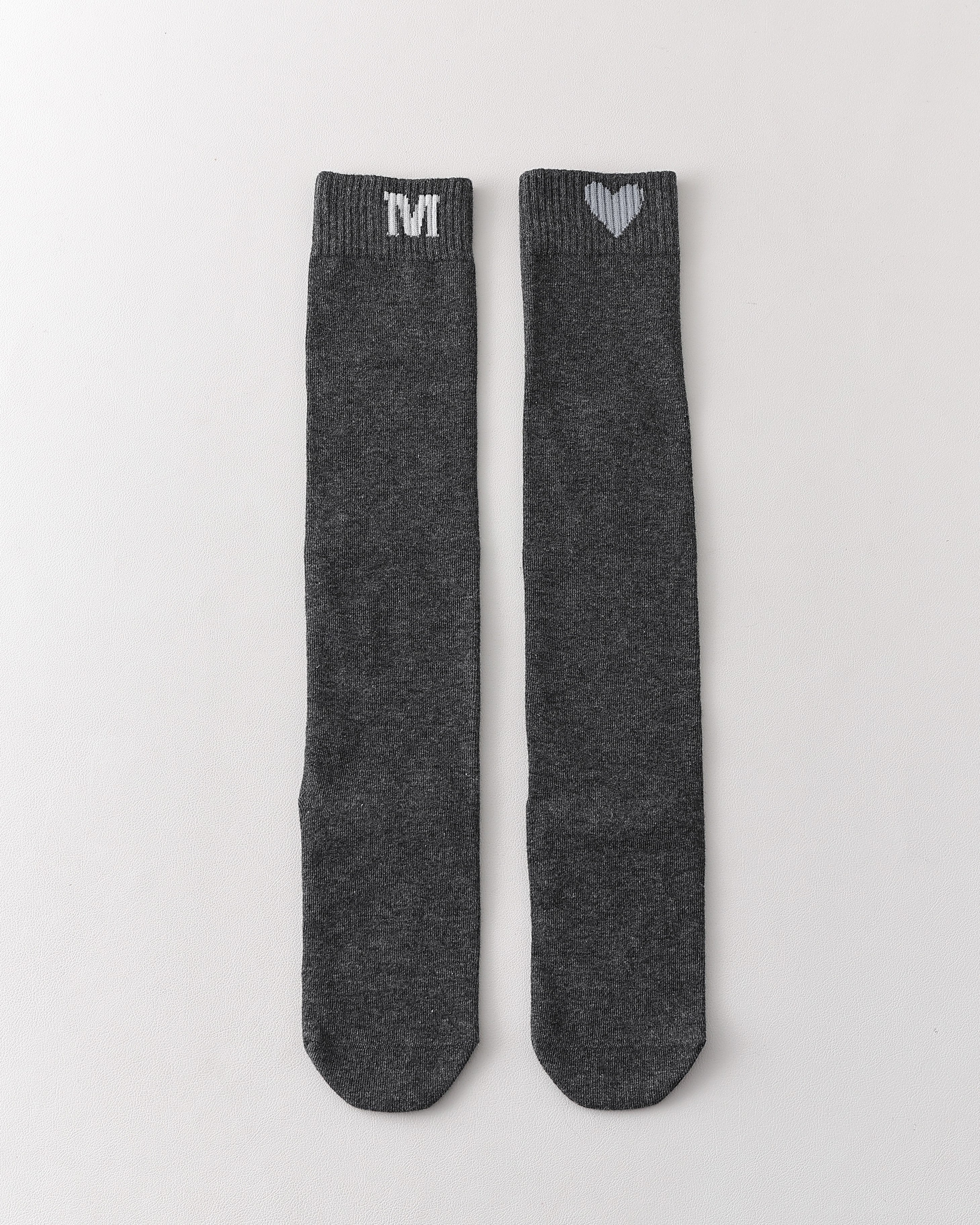 Women Knee High Socks Heart Letter Cotton Soft Casual Socks