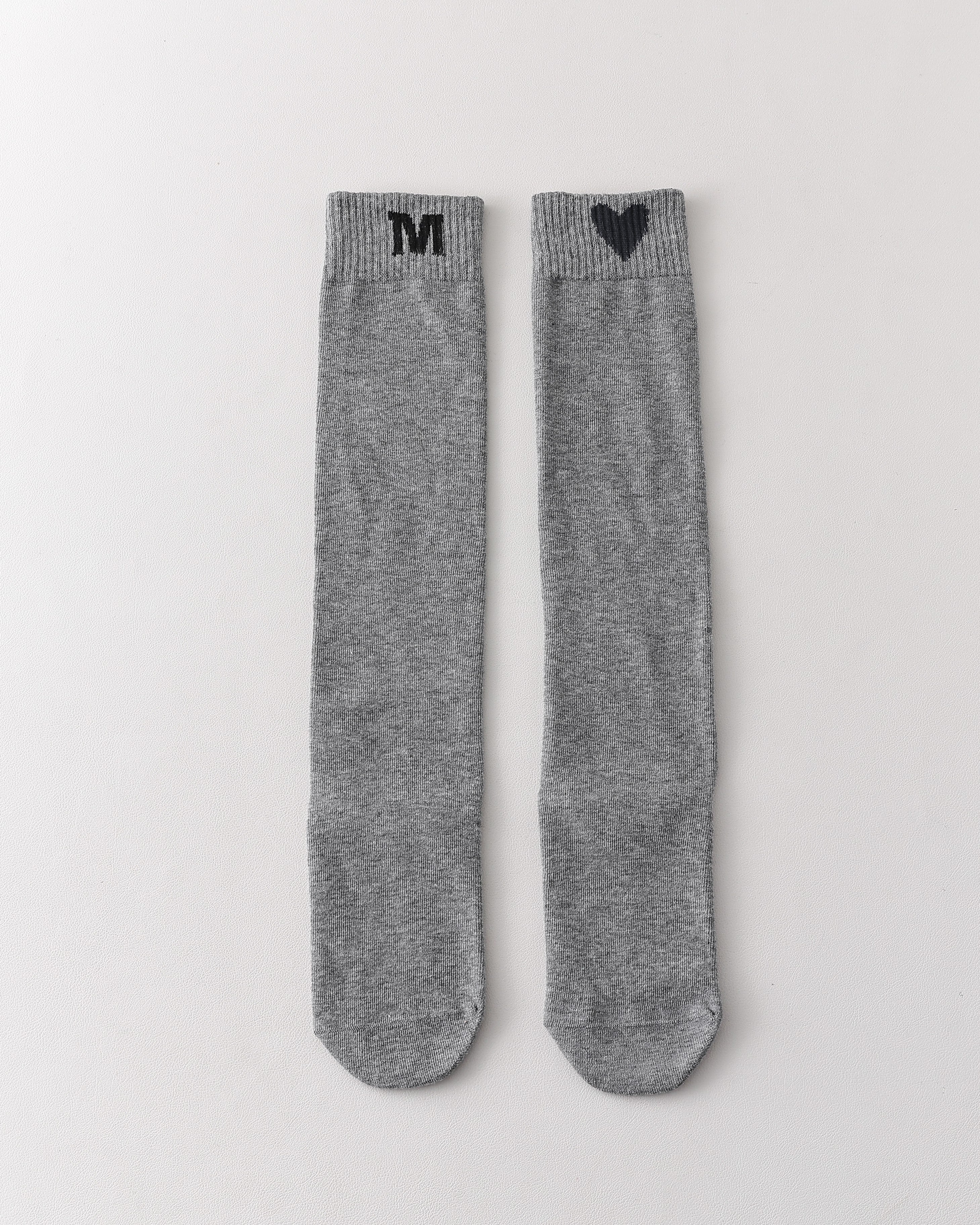 Women Knee High Socks Heart Letter Cotton Soft Casual Socks