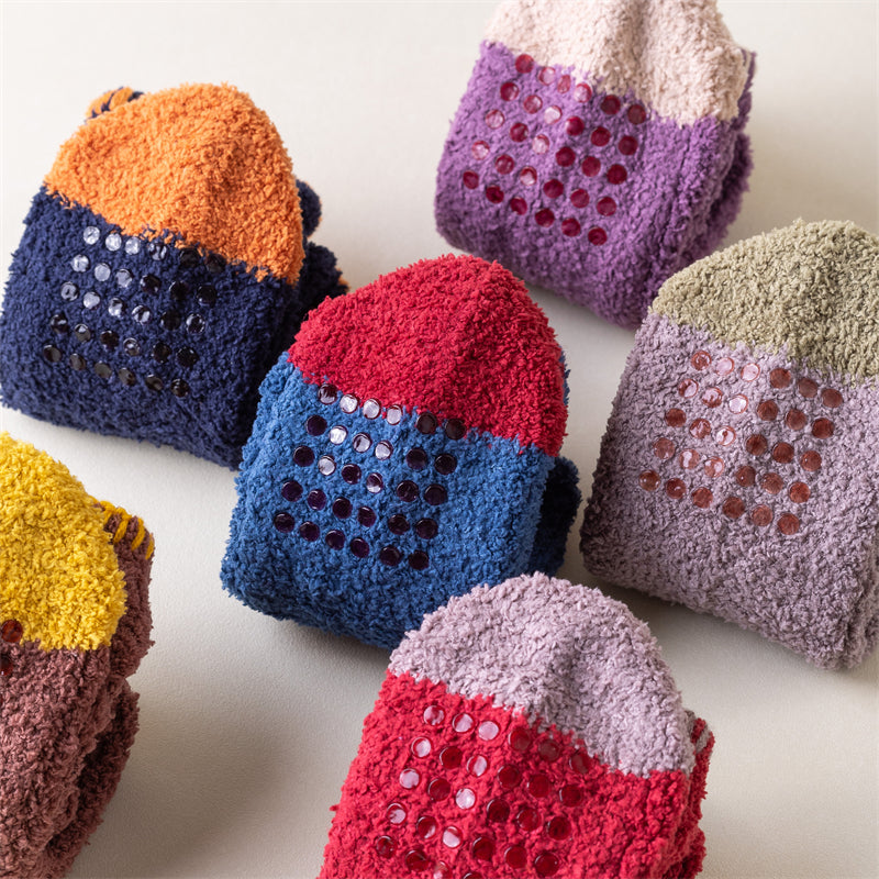 Sweetnana コージークルーソックス 女性＆男性用 - 動物刺繍シリーズ ふわふわ＆カラフルなソックス - 冬のストッキングに最適