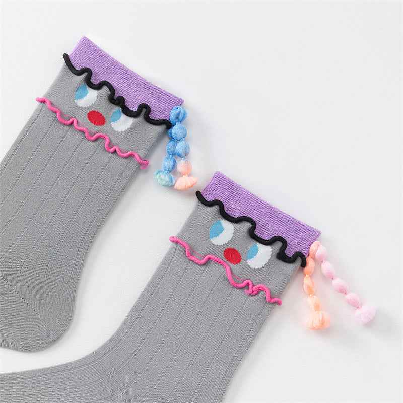 Sweetnana Women’s Crew Socks - Super Cool Braids Series Fun and Cute Cotton Socks, Colorful Socks, Soft Cotton Stockings, Stylish Women Socks for Every Occasion