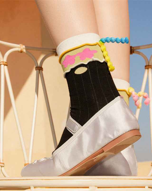 Sweetnana Women’s Crew Socks - Super Cool Braids Series Fun and Cute Cotton Socks, Colorful Socks, Soft Cotton Stockings, Stylish Women Socks for Every Occasion