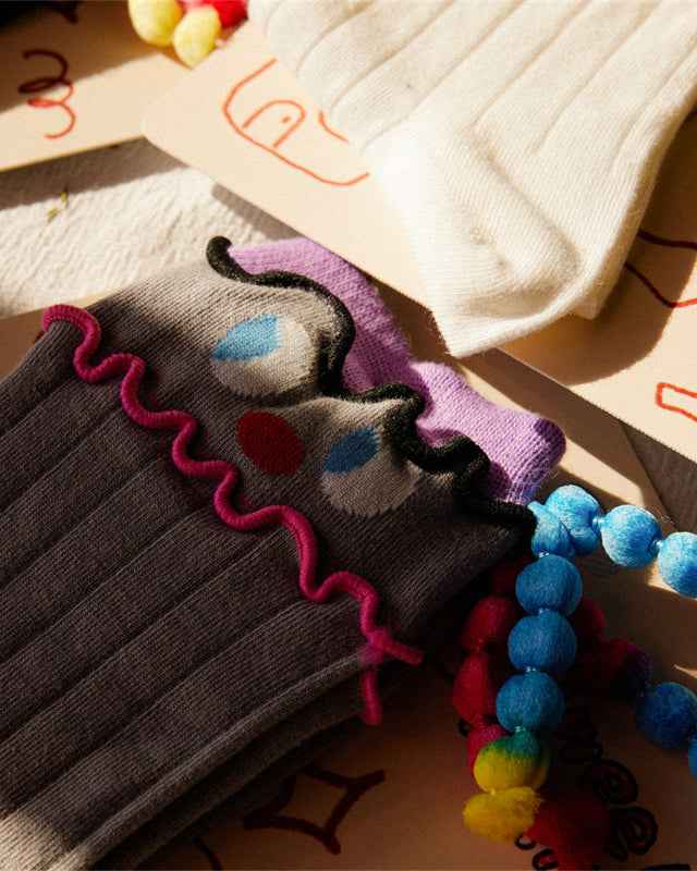 Sweetnana Women’s Crew Socks - Super Cool Braids Series Fun and Cute Cotton Socks, Colorful Socks, Soft Cotton Stockings, Stylish Women Socks for Every Occasion