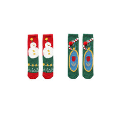 Sweetnana 2-Pack Crew Tube Socks in Christmas Gift Box, Christmas Fun Holiday Cozy Socks for Women, Soft Warm Slipper Fuzzy Socks.