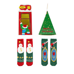 Sweetnana 2-Pack Crew Tube Socks in Christmas Gift Box, Christmas Fun Holiday Cozy Socks for Women, Soft Warm Slipper Fuzzy Socks.