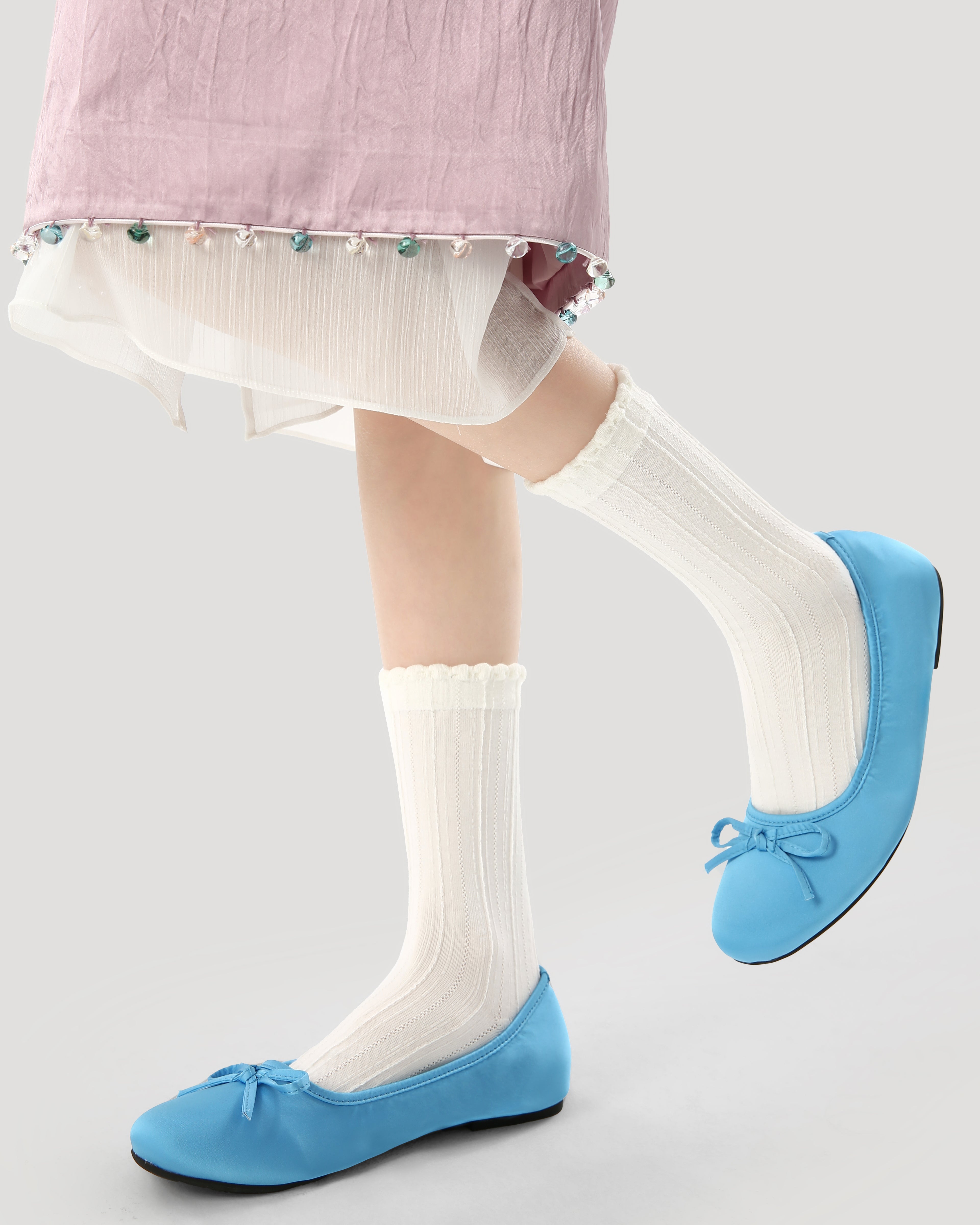 3-Pack Women Crew Socks Blue Mood Series Cotton Casual Fun Secondary image
