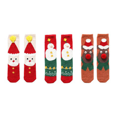 Sweetnana 3-Pack Christmas Crew Tube Socks Winter Warm Slipper Socks Holiday Socks for Women, Cute Christmas Gift Box.