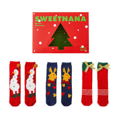 Sweetnana 3-Pack Christmas Gift Socks with Crew Tube Socks Holiday Stockings, Women's Fuzzy Socks Winter Warm Cozy Fluffy Super Soft Slipper Socks.