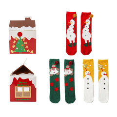 Sweetnana 3-Pack Christmas Socks for Women, Crew Tube Socks Fun Novelty Cozy Socks, Warm Fuzzy Socks Winter Thickened in Christmas Gift Box.