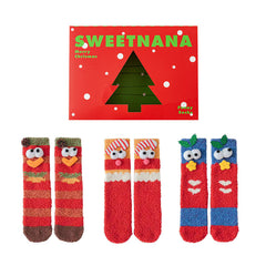 Sweetnana 3-Pack Christmas Socks for Women, Funny Cute Holiday socks, Cozy Tube Socks, Winter Thickened Warm, Crazy Christmas Gift Box, Novelty Xmas Crew Socks.