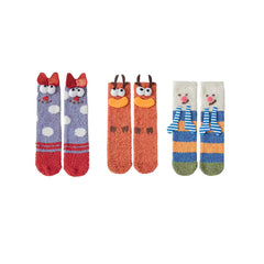 Sweetnana 3-Pack Christmas Tube Crew Socks, Winter Thickened Warm Socks Soft Slipper Socks for Women, Cute Christmas Design in Christmas Gift Box.