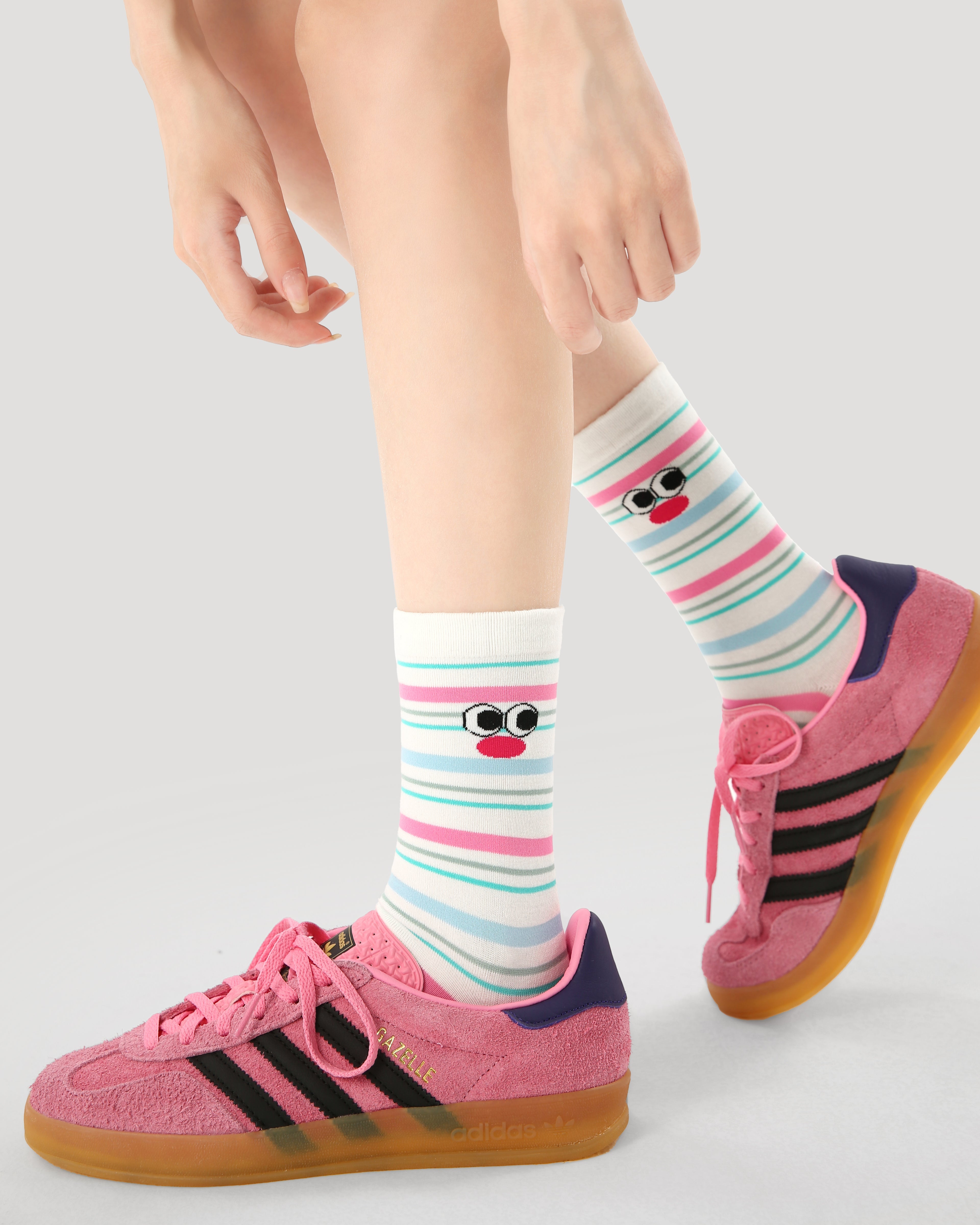 3-Pack Women's Crew Socks Cartoon Coconut Bunny Series Seamless Socks