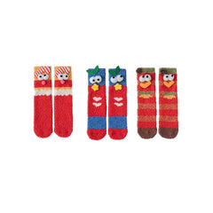 Sweetnana 3-Pack Festive Christmas Gift Box with Tube Crew Socks, Warm Winter Christmas Holiday Socks for Women, Cozy Thickened Fuzzy Socks.