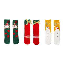 Sweetnana 3-Pack Festive Christmas Gift Box with Tube Crew Socks, Christmas Socks for Women, Funny Cute Holiday Socks Cozy Soft Slipper Socks Winter Warm Socks.