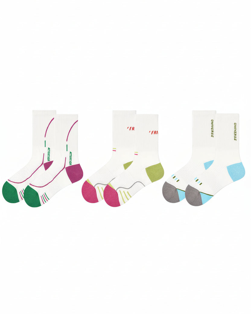 3-Pack Women Limiting Attitude Series Cotton Crew Socks Athletic Casual - SWEET NANA