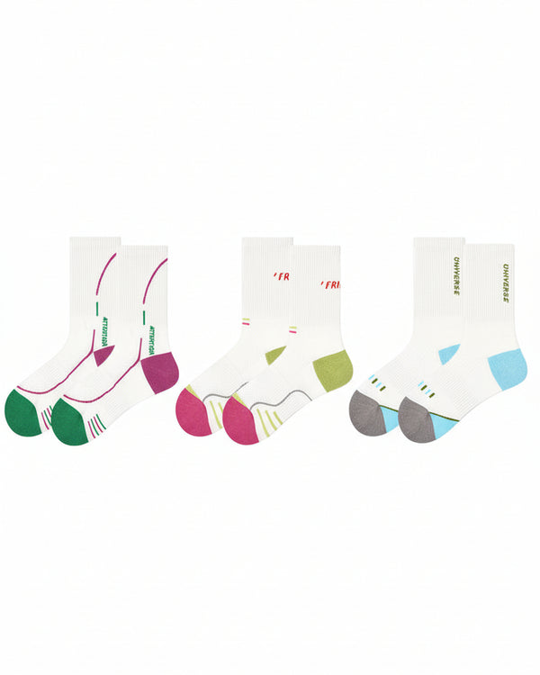 3-Pack Women Limiting Attitude Series Cotton Crew Socks Athletic Casual - SWEET NANA