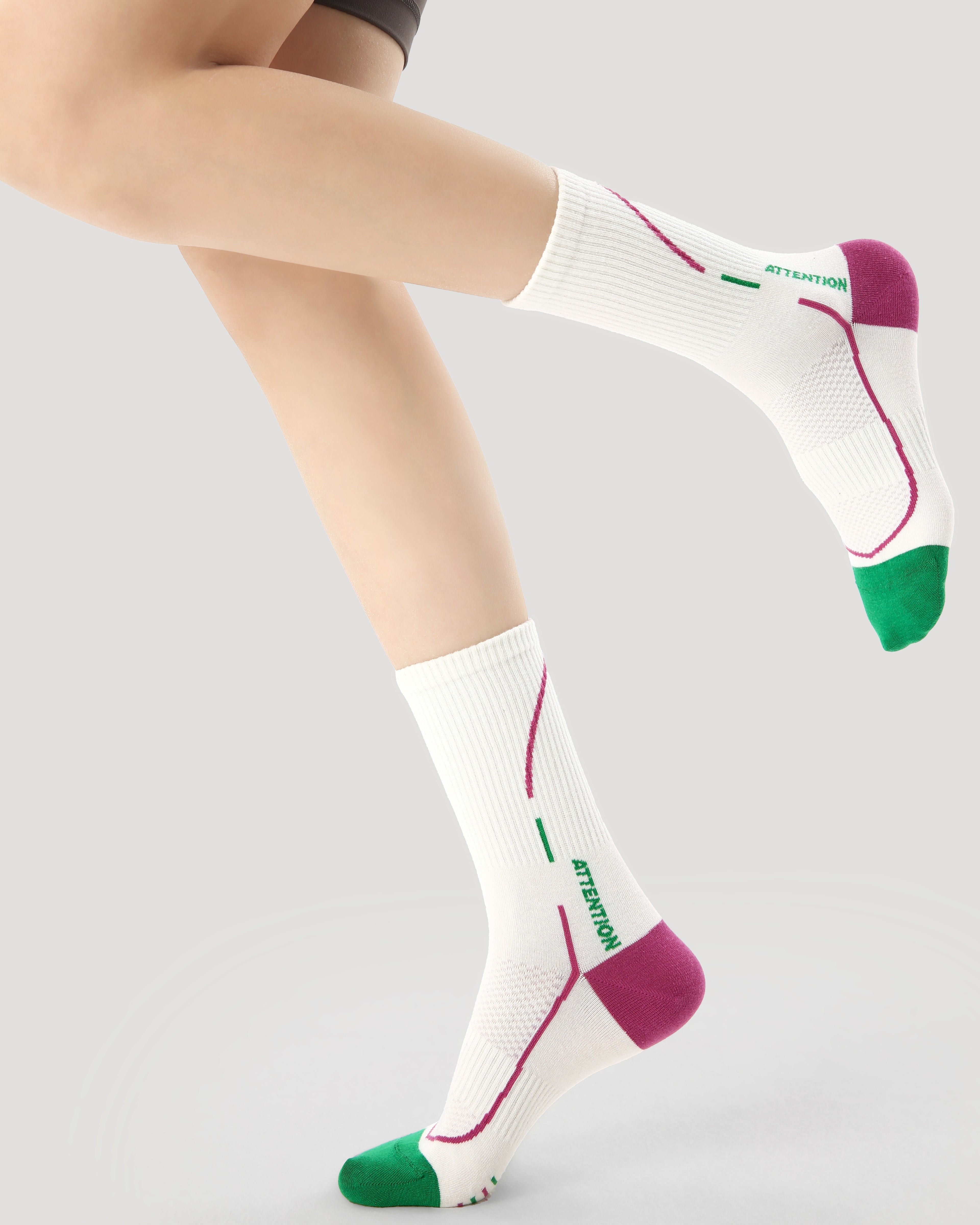 3-Pack Women Limiting Attitude Series Cotton Crew Socks Athletic Casual Secondary image