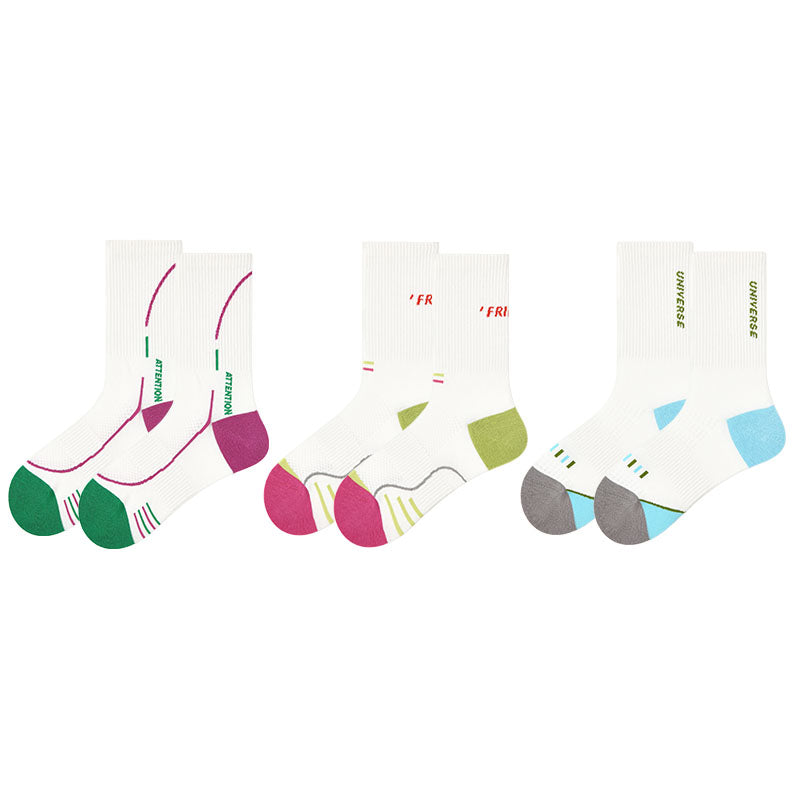 3-Pack Women's Limiting Attitude Series Cotton Crew Socks Athletic Casual Socks