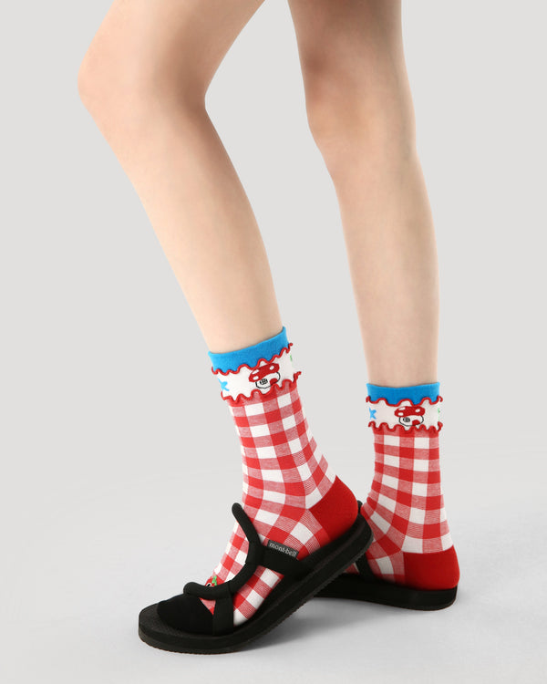 3-Pack Women Crew Socks Persimmon Sweet Cat Series Cotton Cute Fun - SWEET NANA