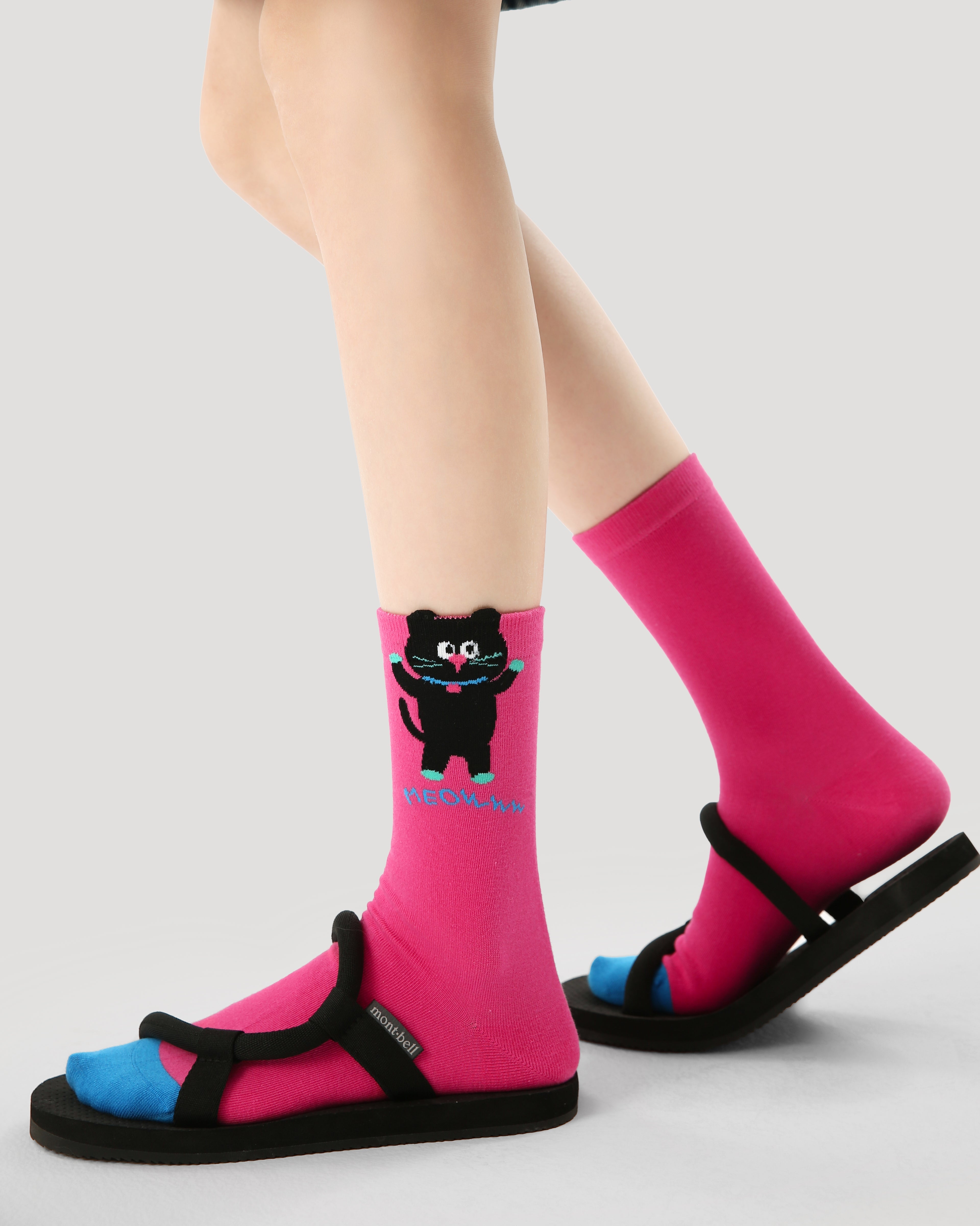 3-Pack Women's Crew Socks Cotton Cute  Cartoon Rock Party Series Casual  Socks
