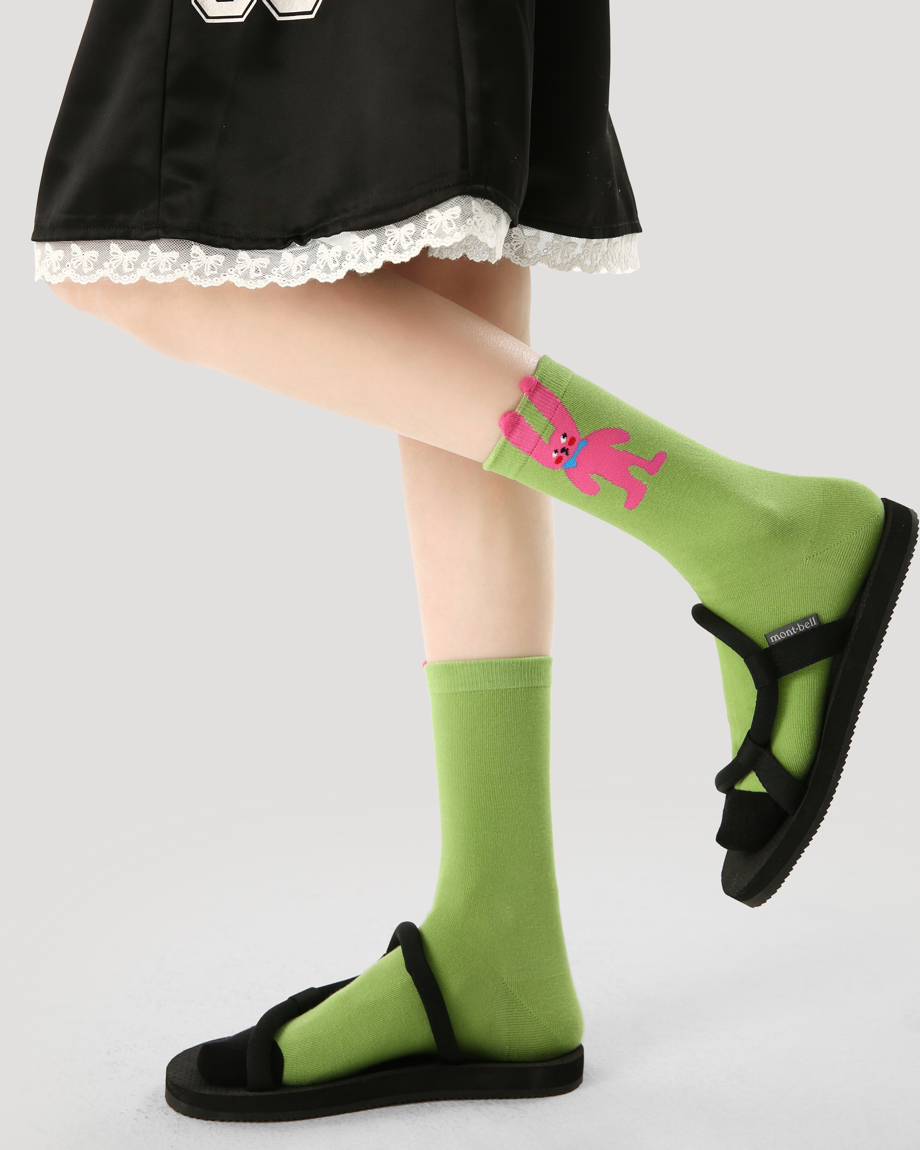 3-Pack Women's Crew Socks Cotton Cute  Cartoon Rock Party Series Casual  Socks