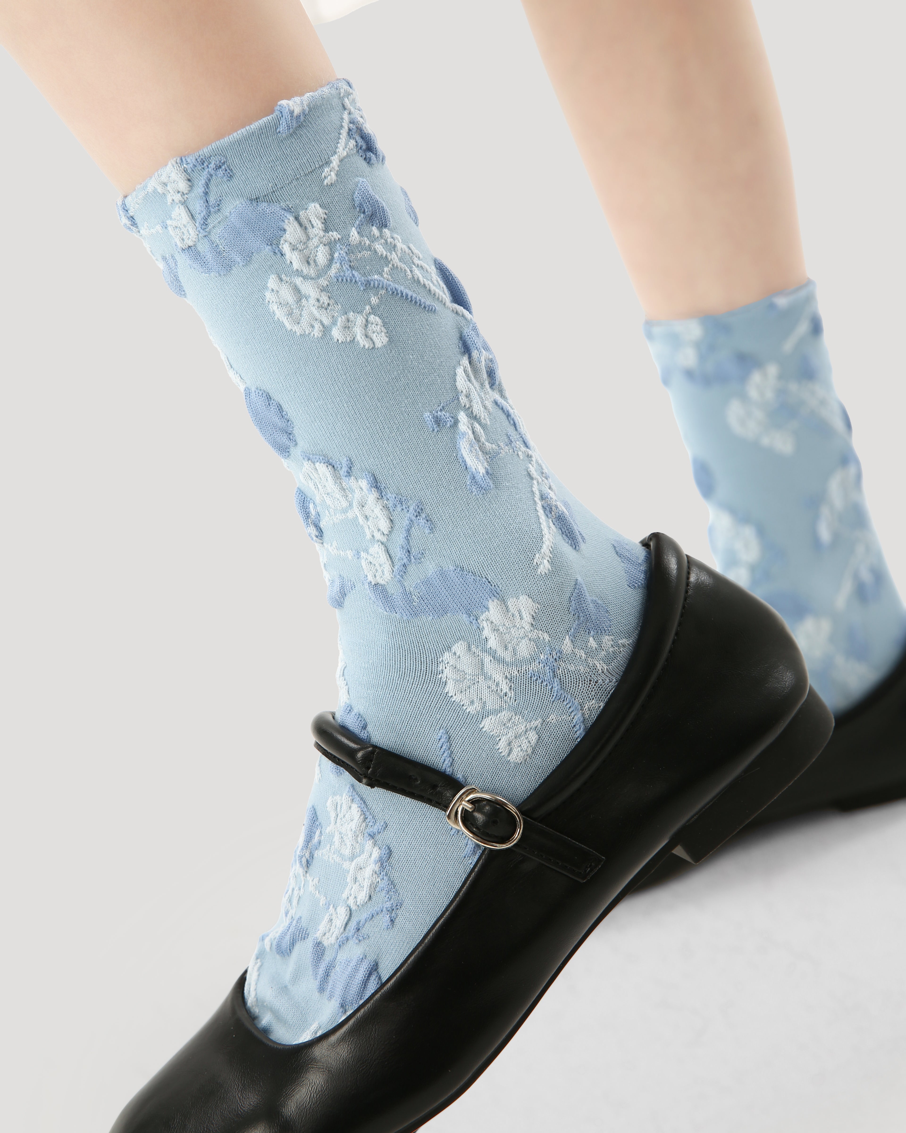 3-Pack Women's Crew Socks Snow Streams Series Cotton CasualSocks