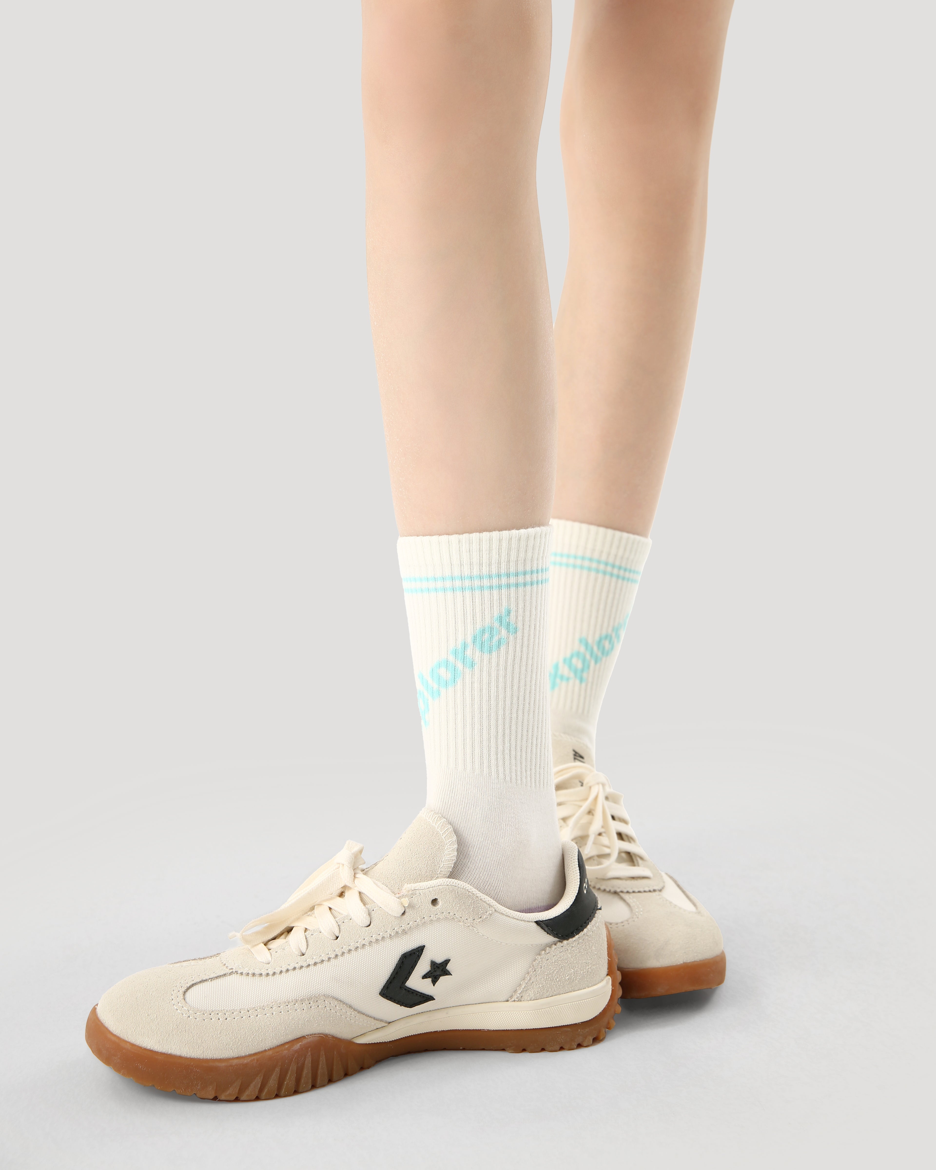 3-Pack Women's Crew Socks Wind Leap Series Absorb-Sweat Athletic Socks