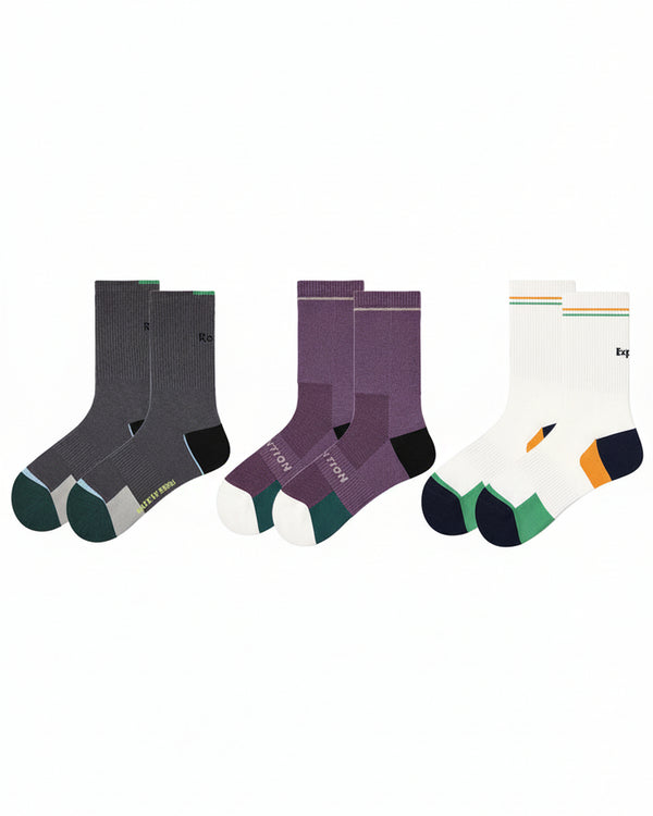 3-Pack Women Crew Socks Combed Cotton Absorb Sweat Socks - SWEET NANA