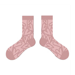 Sweetnana Women's Crew Socks for Autumn/Winter, 3D Plush Pattern Design, Solid-Color Fashion Socks, Seamless Socks.