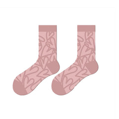 Sweetnana Women's Crew Socks for Autumn/Winter, 3D Plush Pattern Design, Solid-Color Fashion Socks, Seamless Socks.