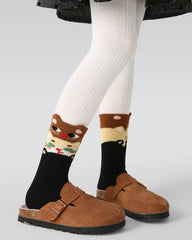 4-Pack Coffee Cat Half Velvet Kids Socks Cozy Soft Coral Fleece Crew