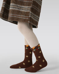 4-Pack Coffee Cat Half Velvet Kids Socks Cozy Soft Coral Fleece Crew