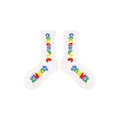 Sweetnana 4-Pack "Color Plan" Series Children's Seamless Socks: Thin Mesh Socks for Spring/Summer, Letter and Stripe Design, Comfortable Casual Socks.