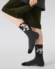 4-Pack Corner Animals Half Velvet Kids Socks Cozy Soft Coral Fleece Crew