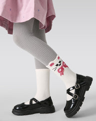 4-Pack Cute Cat Rabbit Half Velvet Kids Socks Cozy Soft Coral Fleece Crew