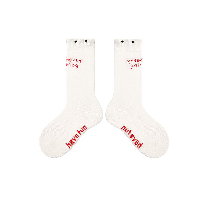 4-Pack Cute Cats Series Kids Crew Socks Girls Cotton Cute Socks
