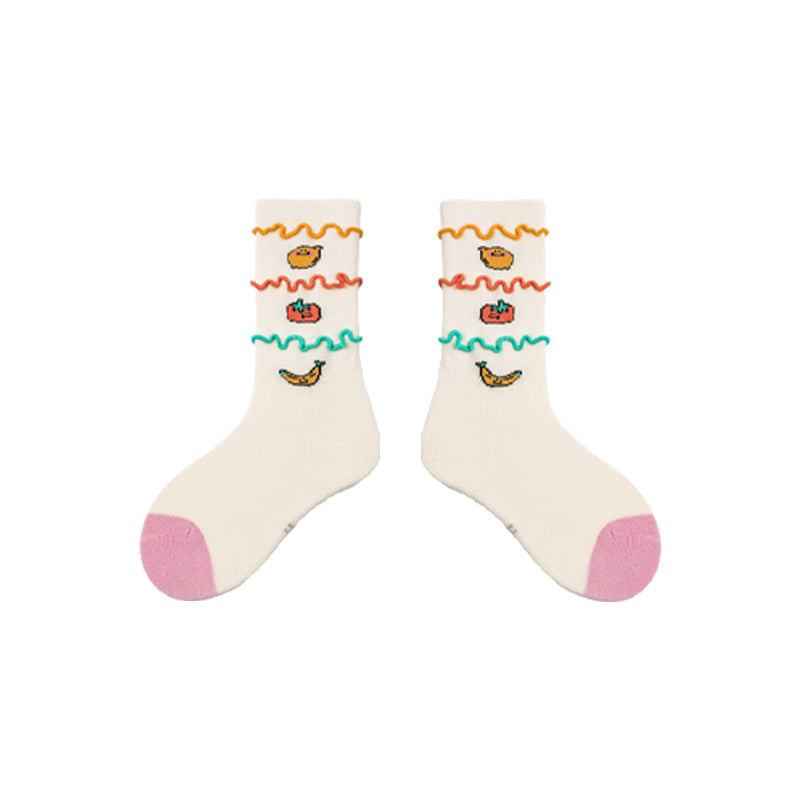4-Pack Kids' Cotton Crew Socks Cute Supplies Ruffle Cute Casual