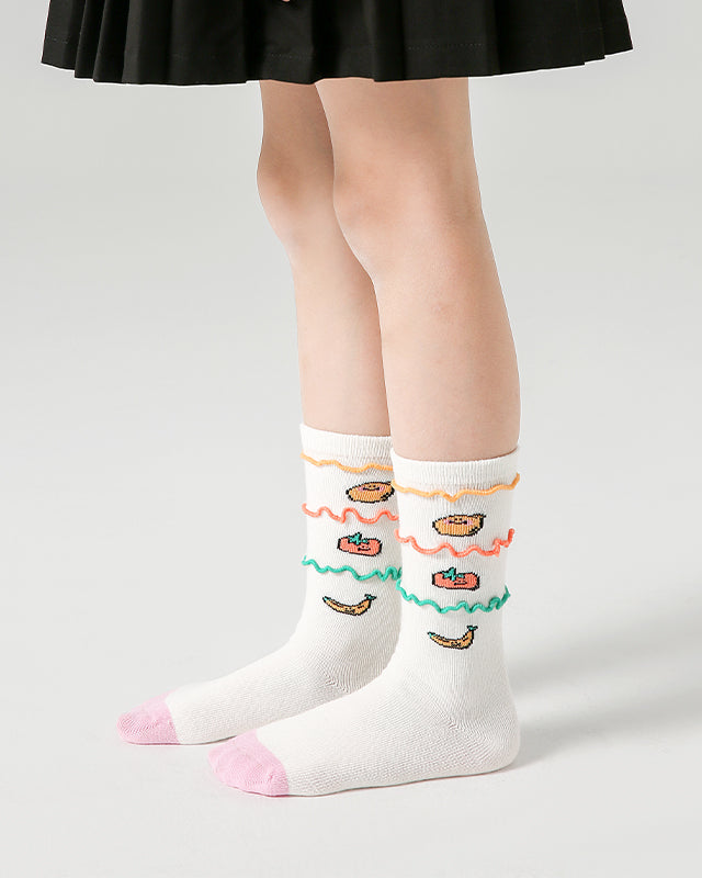 4-Pack Kids' Cotton Crew Socks Cute Supplies Ruffle Cute Casual