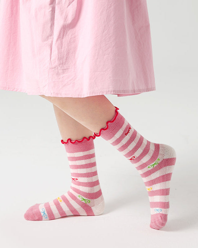 4-Pack Kids' Cotton Crew Socks Cute Supplies Ruffle Cute Casual