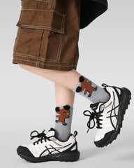 4-Pack Dog Action Half Velvet Kids Socks Cozy Soft Coral Fleece Crew