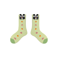 Sweetnana 4-Pack "Double Happy" Series Children's Seamless Socks: Kids Creative Fun Novelty Design Crew Socks for Spring/Summer Absorb-Sweat Cozy Socks.