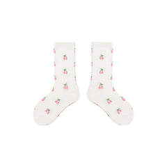 Sweetnana 4-Pack "Dream Ballet" Series Children's Seamless Socks: Girls Ruffle Cotton Cuff Crew Cute Socks for Spring/Summer Breathable Kids Socks